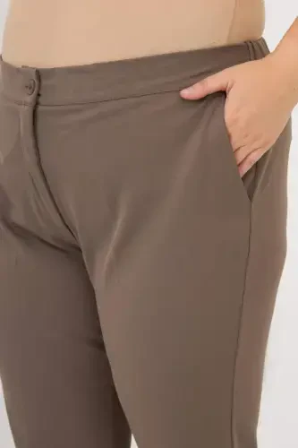 Bel Lastikli Paça Mini Yirtmachli Katta Hajmli Mato Shim Vizon - 3