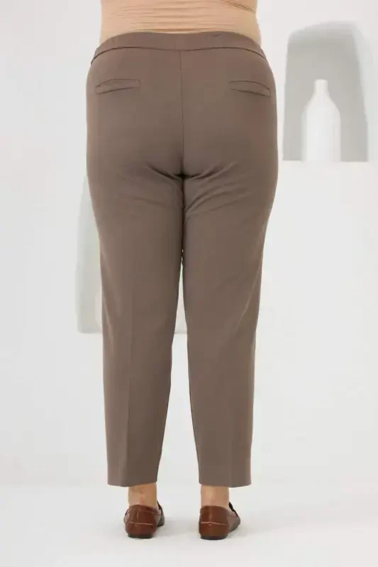 Bel Lastikli Paça Mini Yirtmachli Katta Hajmli Mato Shim Vizon - 6