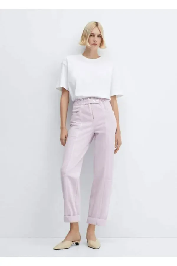 Bel qismi elastik Slouchy jinsi shimlar - 2