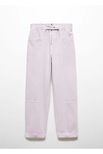 Bel qismi elastik Slouchy jinsi shimlar - 3