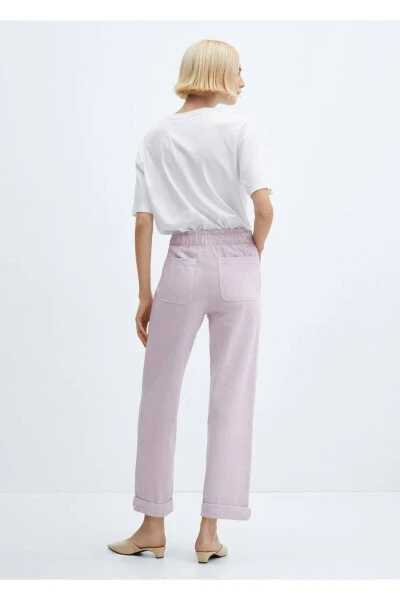 Bel qismi elastik Slouchy jinsi shimlar - 4