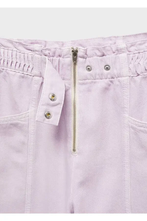 Bel qismi elastik Slouchy jinsi shimlar - 5