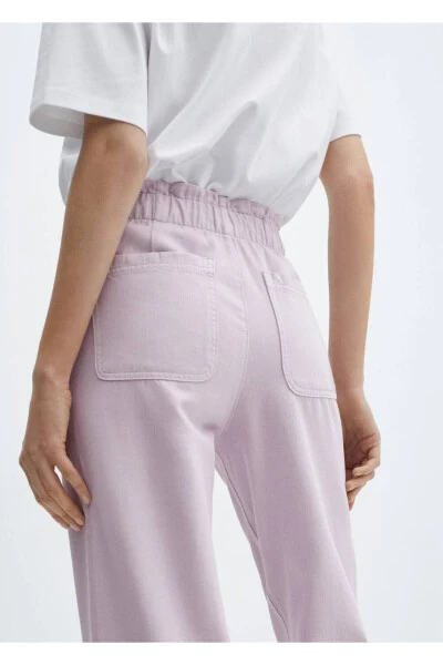 Bel qismi elastik Slouchy jinsi shimlar - 6