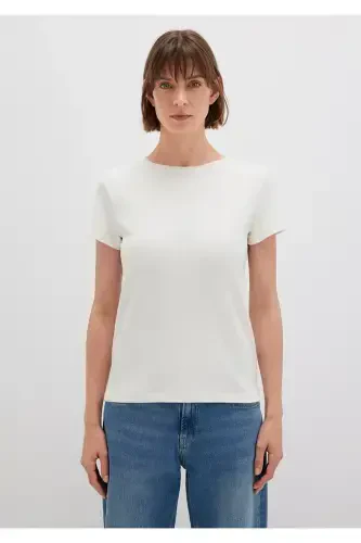 Белая Базовая Футболка Slim Fit / Узкий Крой 1612904-80 - 3