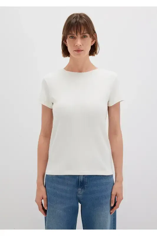 Белая Базовая Футболка Slim Fit / Узкий Крой 1612904-80 - 3