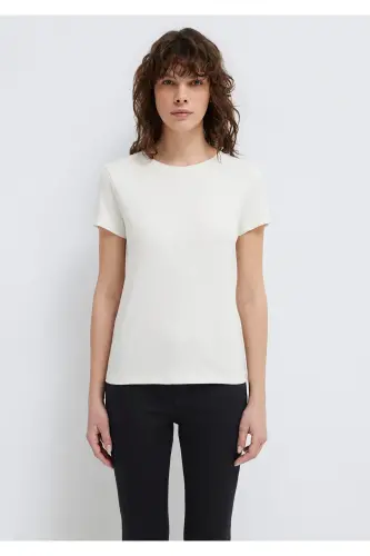 Белая Базовая Футболка Slim Fit / Узкий Крой 1612904-80 - 4