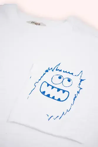 Белая футболка с коротким рукавом и карманом для мальчика - 3