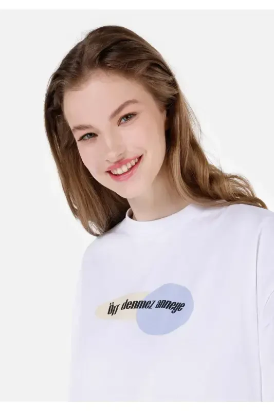 Белая футболка с лозунгом UNISEX Lilseb - 4