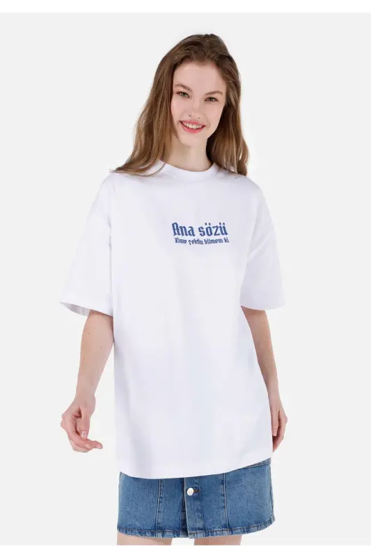 Белая футболка с надписью UNISEX Lilseb - COLIN'S
