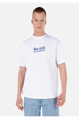 Белая футболка с надписью UNISEX Lilseb - 5