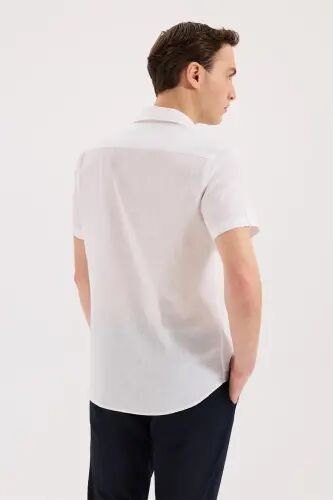 Белая классическая рубашка Comfort Fit с коротким рукавом - 4