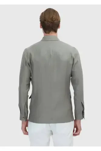 Белая прямая повседневная куртка из хлопчатобумажной смеси - 6