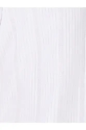 Белая рубашка для мужчин с коротким рукавом, полосатая, regular fit - 5