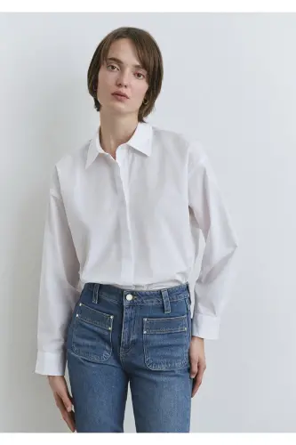 Белая Рубашка Oversize / Широкий Крой 1210887-620-Be 