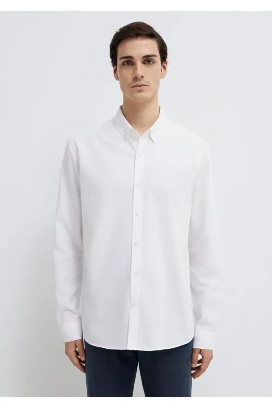Белая Рубашка Slim Fit / Узкий Крой 0211192-620 - 3