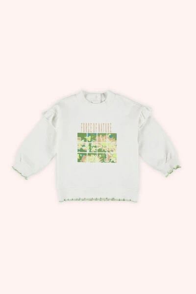 Белая толстовка с изображением девочки - PANÇO