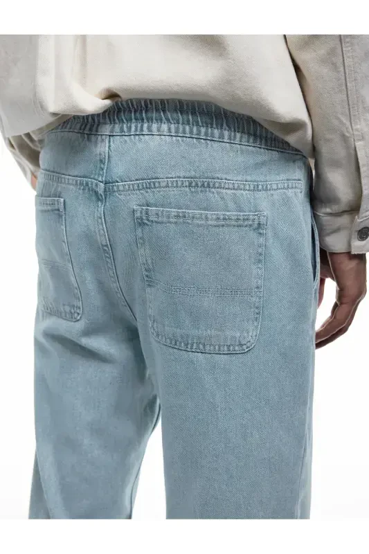 Belbog'li cho'ntakli paxtali qulay bichimli jogger - 3