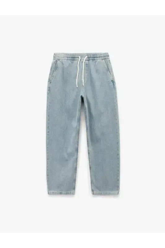 Belbog'li cho'ntakli paxtali qulay bichimli jogger - 4