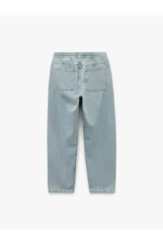 Belbog'li cho'ntakli paxtali qulay bichimli jogger - 5