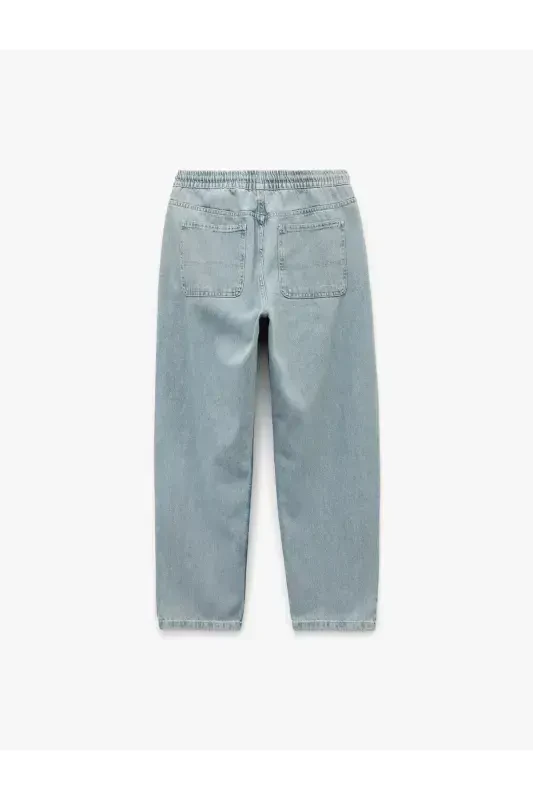 Belbog'li cho'ntakli paxtali qulay bichimli jogger - 5