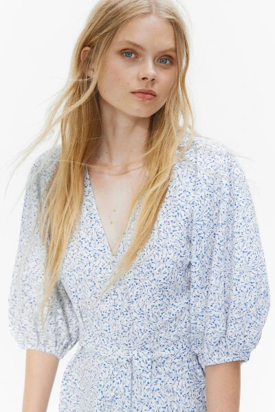 Belbog'li va paxta ko'ylak - H&M