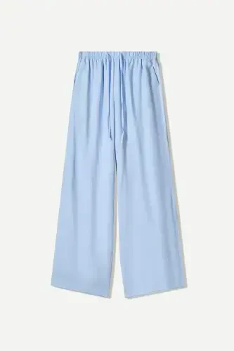 Belbog'li zig'ir shim - Ochiq ko'k - BERSHKA (1)