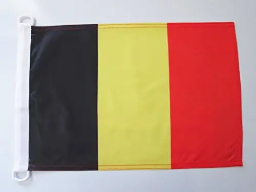 Belgium NAUTICAL Flag 18'' x 12'' - Belgian flags 30 x 45 cm. - Banner 12x18 in for boat - AZ FLAG 