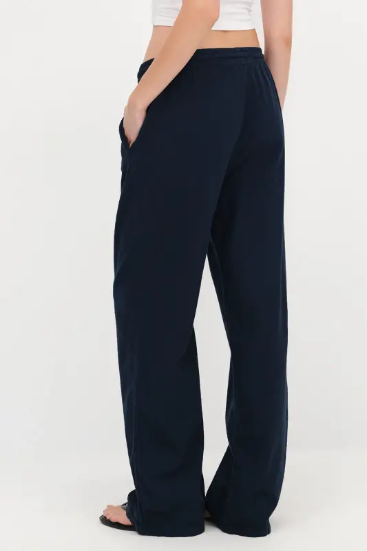 Belden Bağlamalı Wide Leg Pantolon PN5118-PNC-Blueberry - 6