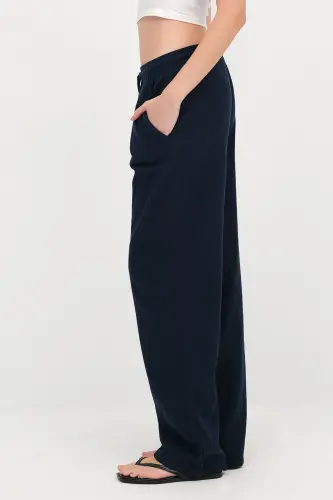 Belden Bağlamalı Wide Leg Pantolon PN5118-PNC - Blueberry - 4