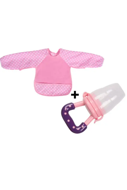 Belenme Seti Kollu Mama Önlüğü + Meyve Emziği - SEVI BEBE