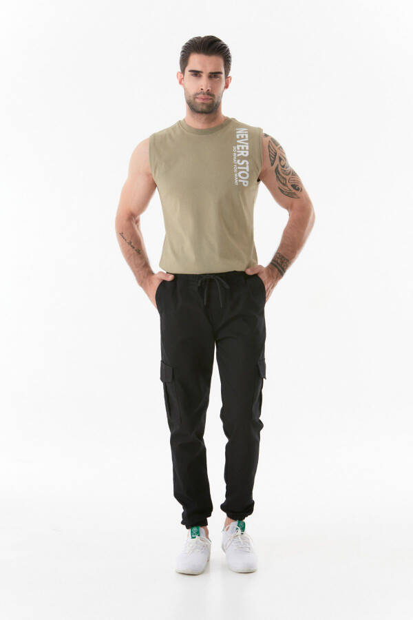 Beli Bağcıklı Kargo Cepli Jogger Pantolon - 10