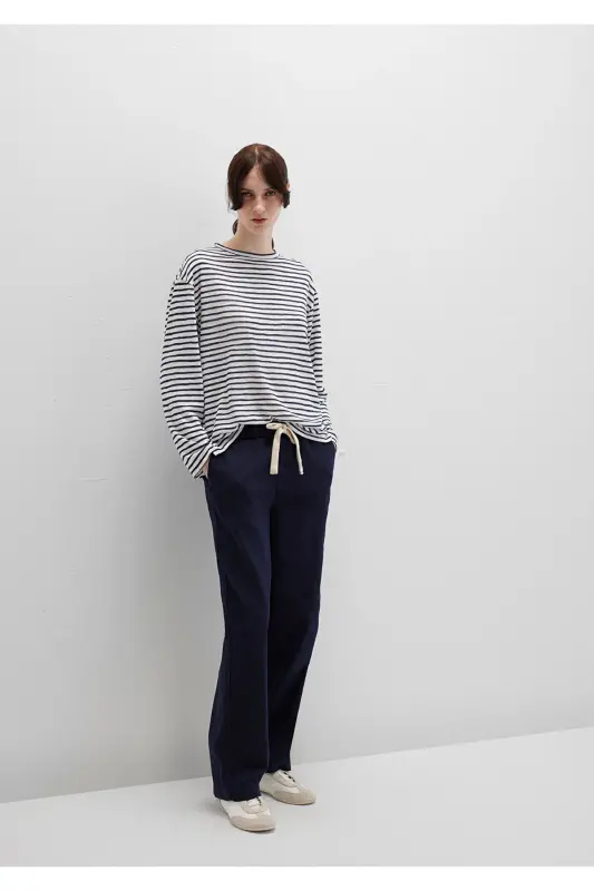Beli Bağcıklı Lacivert Pantolon 1010945-89101 - Lacivert-89101 - 2