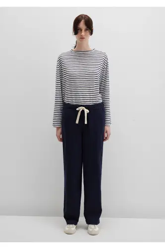 Beli Bağcıklı Lacivert Pantolon 1010945-89101 - Lacivert-89101 - 3