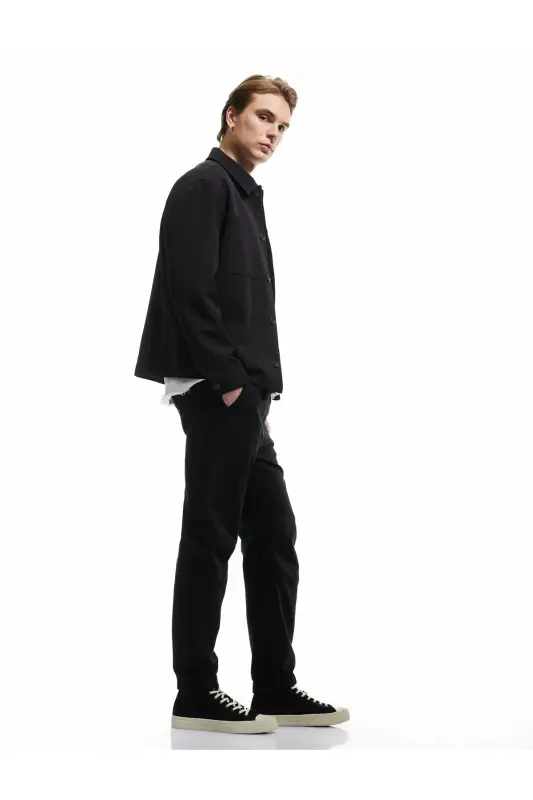 Beli bogʻichli chino choʻntakli paxtali jogger shim - 2