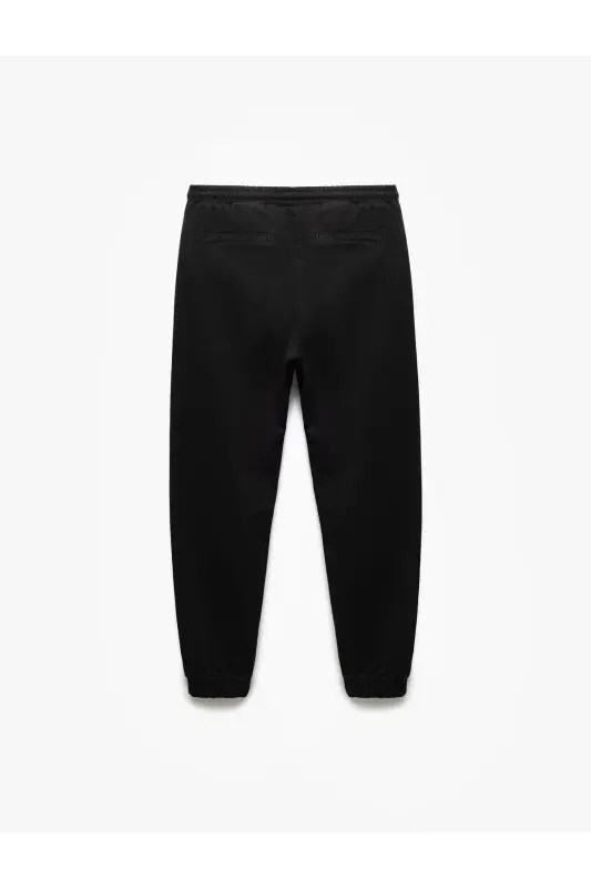 Beli bogʻichli chino choʻntakli paxtali jogger shim - 4