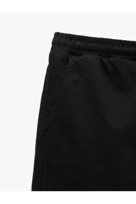 Beli bogʻichli chino choʻntakli paxtali jogger shim - 5