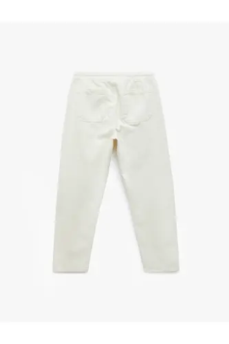 Beli bogʻichli choʻntakli paxtalik keng baggy jinsi shim - 5