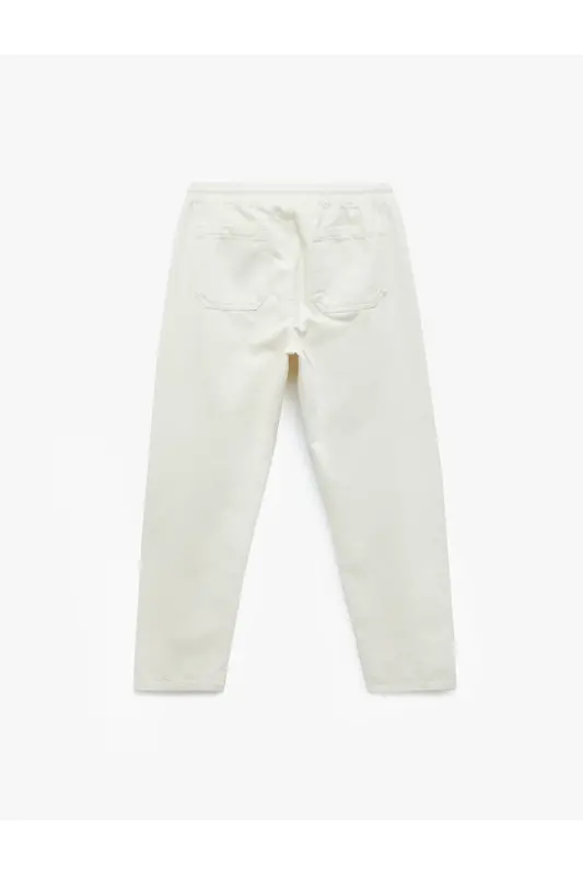 Beli bogʻichli choʻntakli paxtalik keng baggy jinsi shim - 5