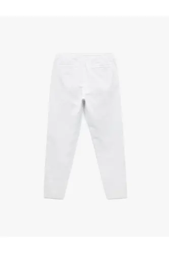 Beli bog'ichli paxta cho'ntakli kanvas chino shim - 4