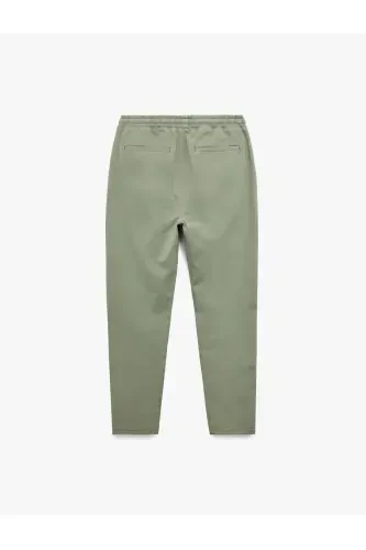 Beli bogʻichli paxtali choʻntak detallari kanvas chino shim - 4