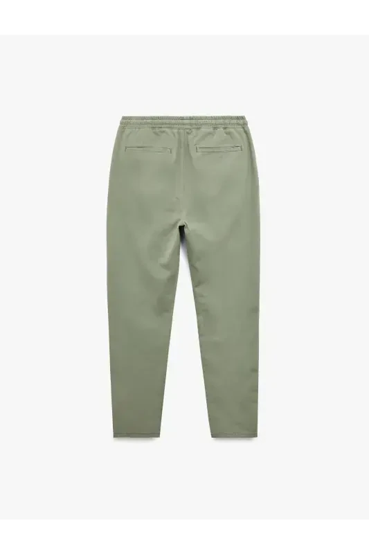 Beli bogʻichli paxtali choʻntak detallari kanvas chino shim - 4