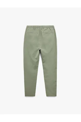 Beli bogʻichli paxtali choʻntak detallari kanvas chino shim - 4