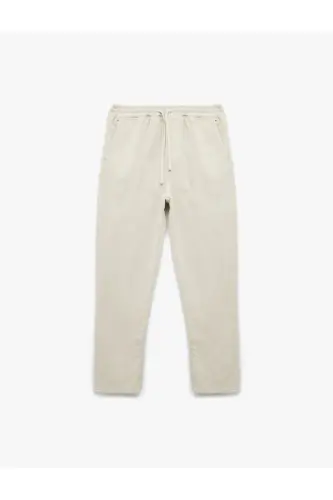 Beli bogʻichli paxtali choʻntakli kanvas chino shim - 3
