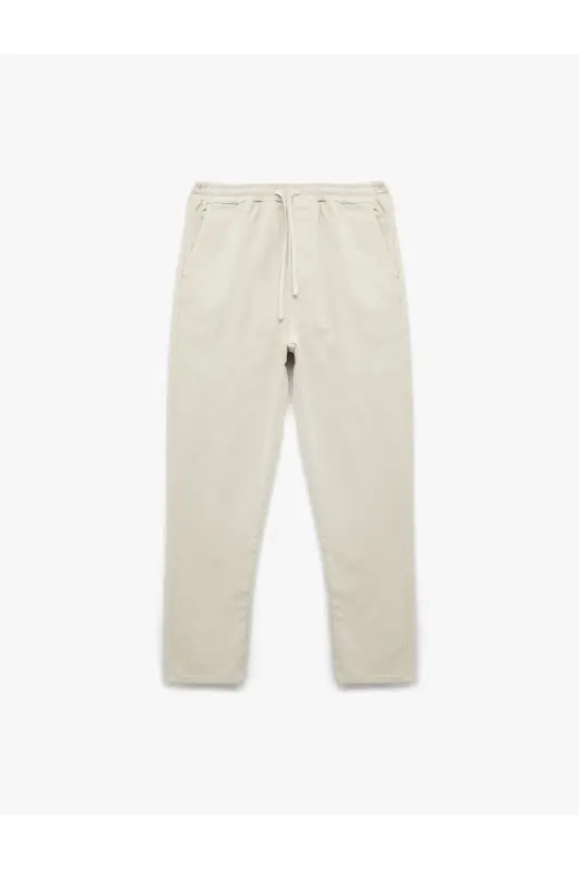 Beli bogʻichli paxtali choʻntakli kanvas chino shim - 3