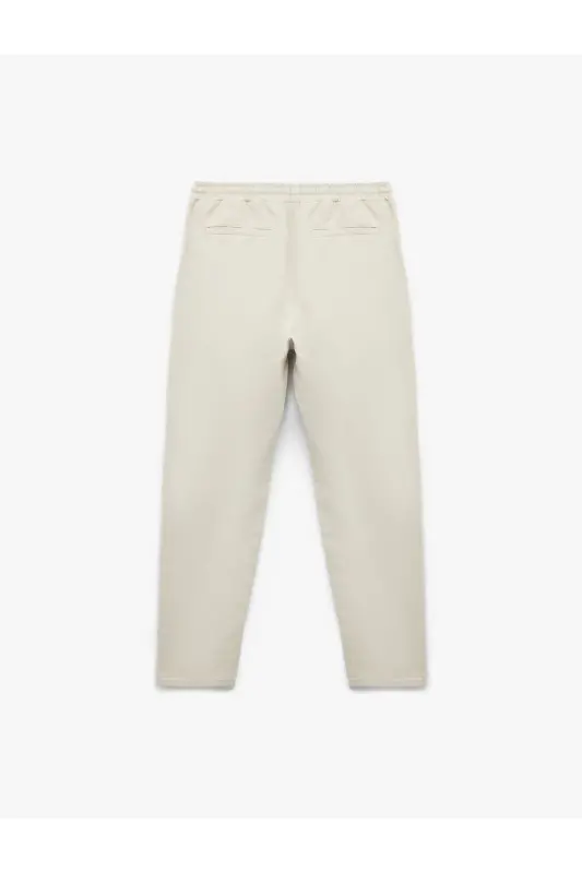 Beli bogʻichli paxtali choʻntakli kanvas chino shim - 4