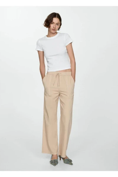 Beli Elastik Düz Jean - MANGO (1)