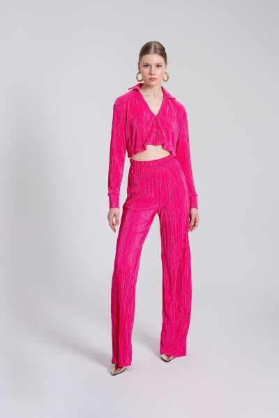 Beli Lastikli Esnek Comfy Pantolon Pembe - Pembe - 13