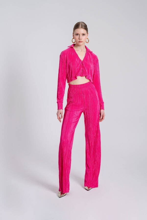 Beli Lastikli Esnek Comfy Pantolon Pembe - Pembe - 13