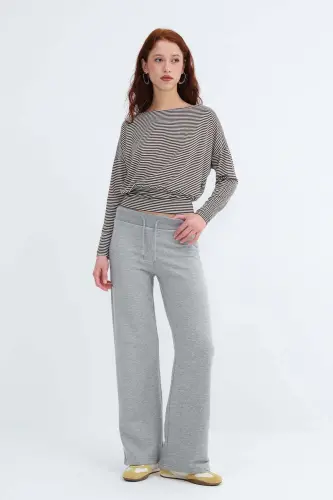 Beli Lastikli Eşofman EŞF10308-P10 - Gri Melanj 