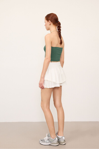 Beli lastikli fırfırlı şort etek E3551-r4 - 5